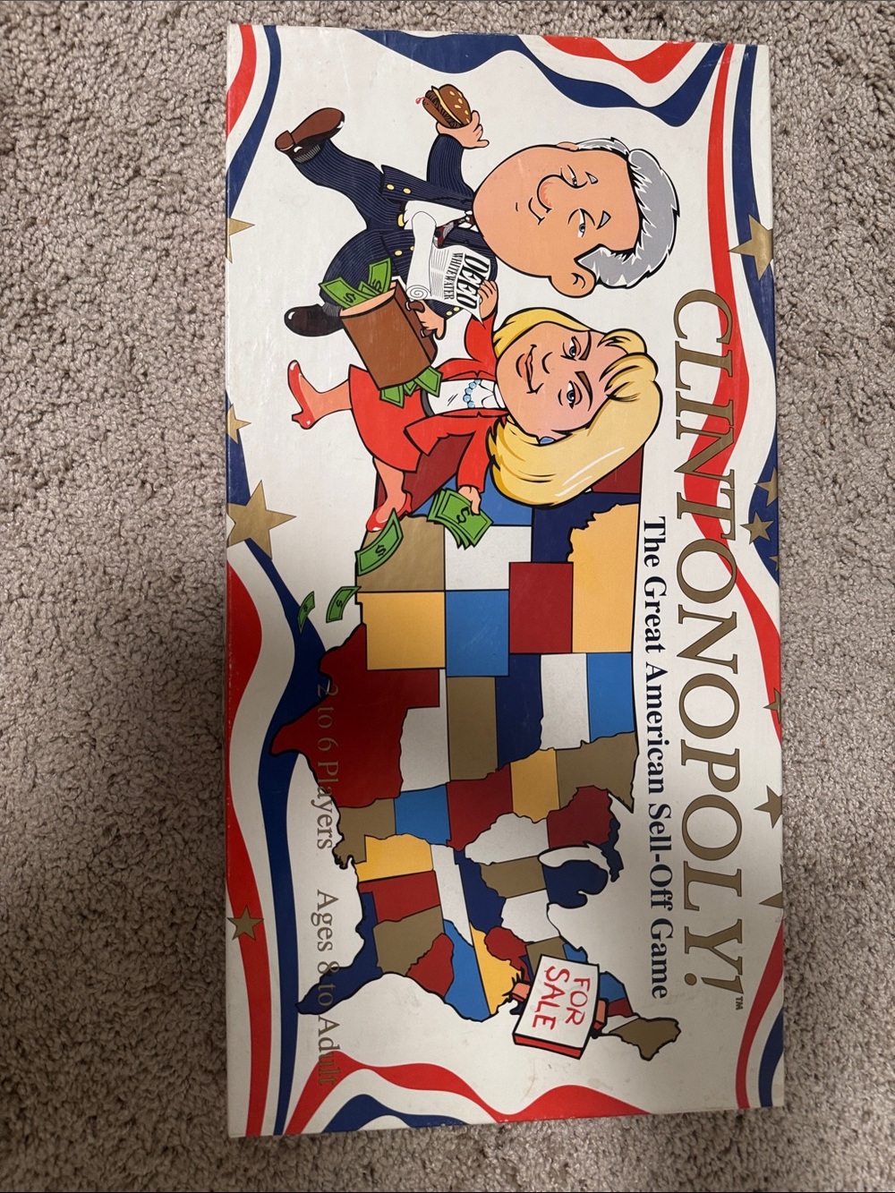 1995 Clintonopoly Board Game - White/Red/Blue